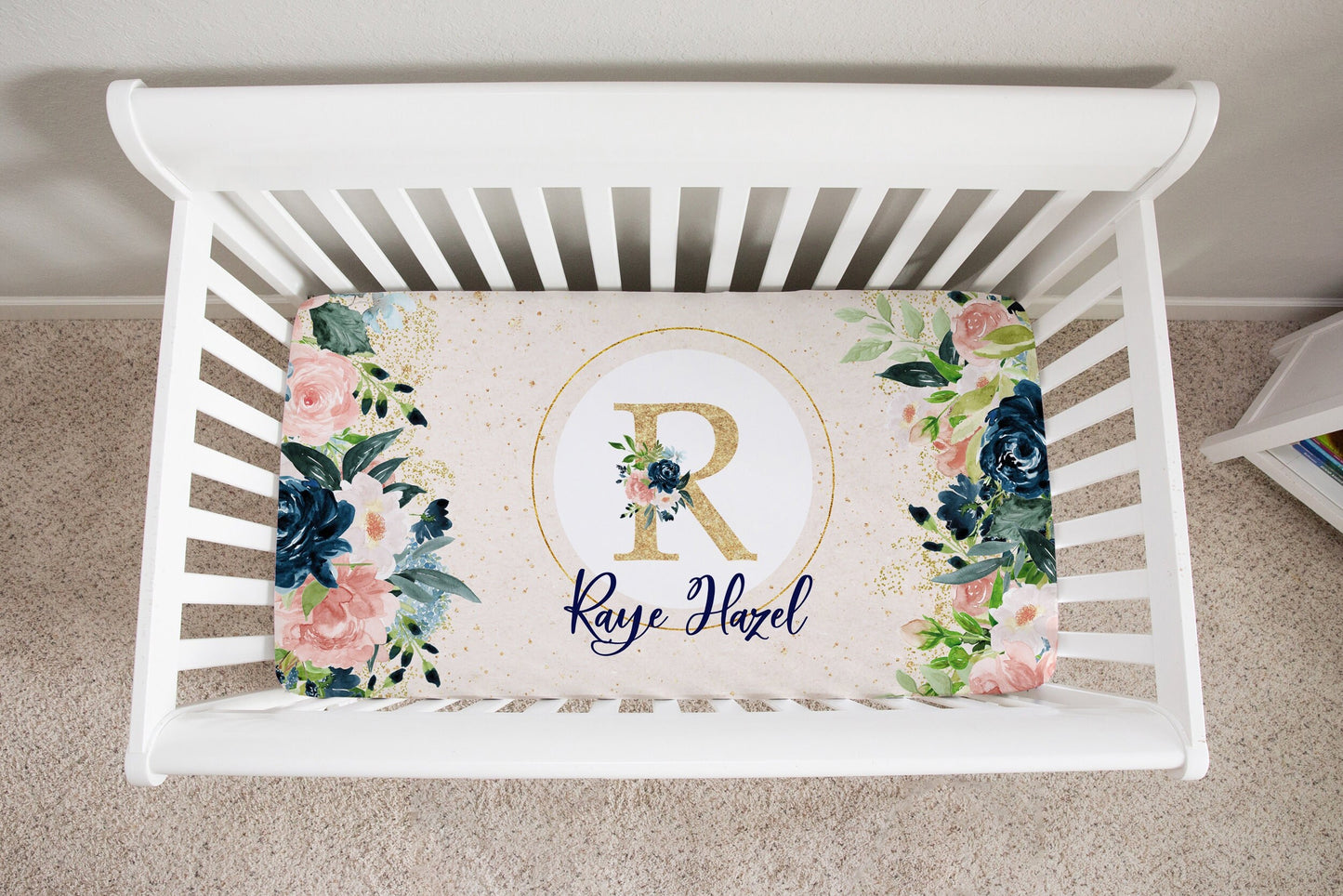 Moonlight Lullabies Personalized Crib Sheet for Girl