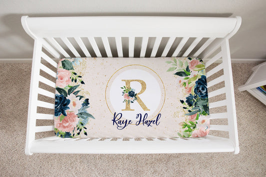 Moonlight Lullabies Personalized Crib Sheet for Girl