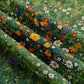 Green Wildflower Curtains, Botanical Floral Blackout Curtains