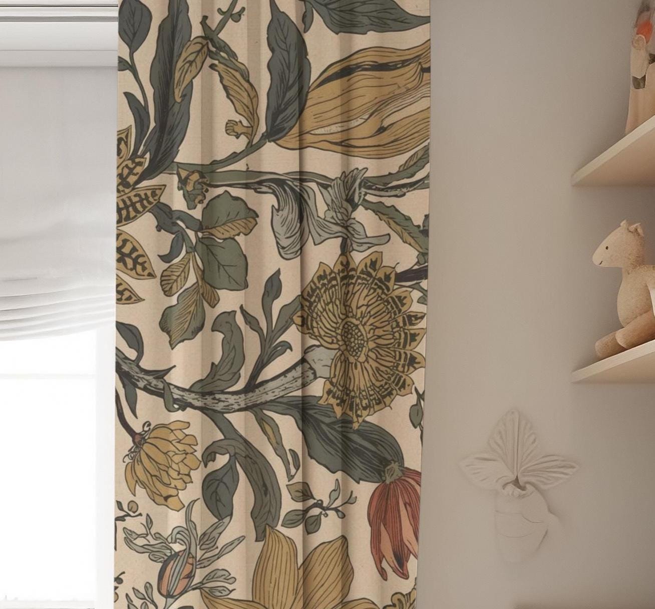 Vintage Botanical Blackout Curtains