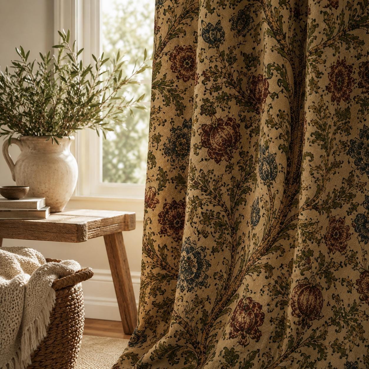 William Morris Style, Vintage Blackout Curtains