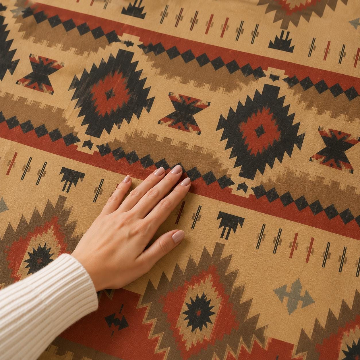 Southwestern, Boho Aztec Blackout Curtains