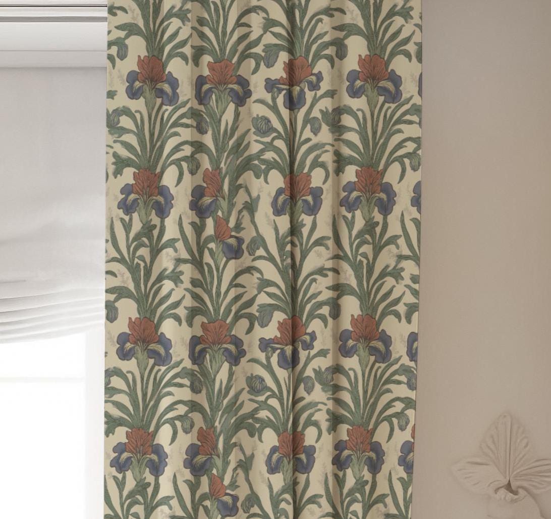 Vintage Floral Curtains, William Morris Style Blackout Curtains