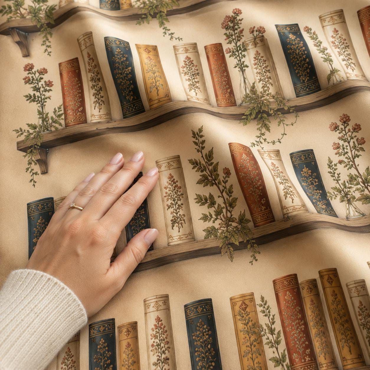 Vintage Bookshelf Blackout Curtains