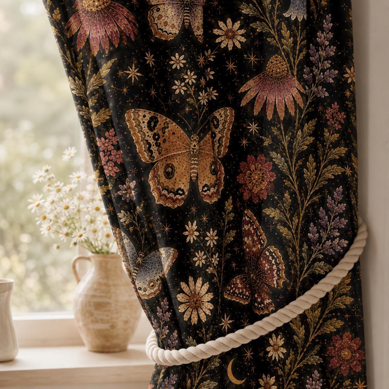 Butterfly Floral Blackout Curtains