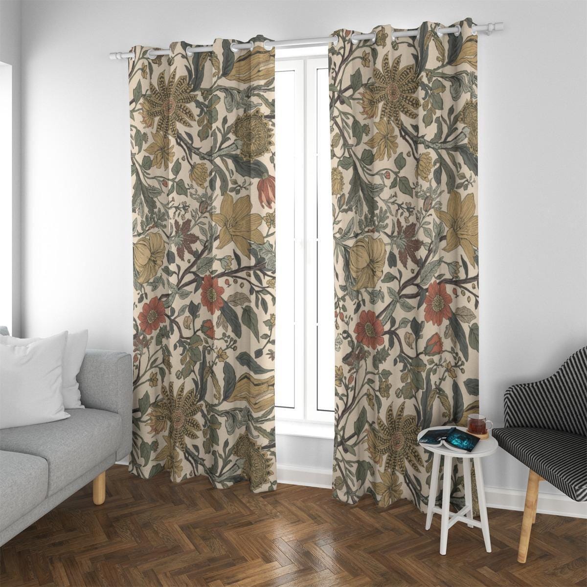 Vintage Botanical Blackout Curtains