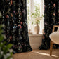 Black Floral, Moody Blackout Curtains
