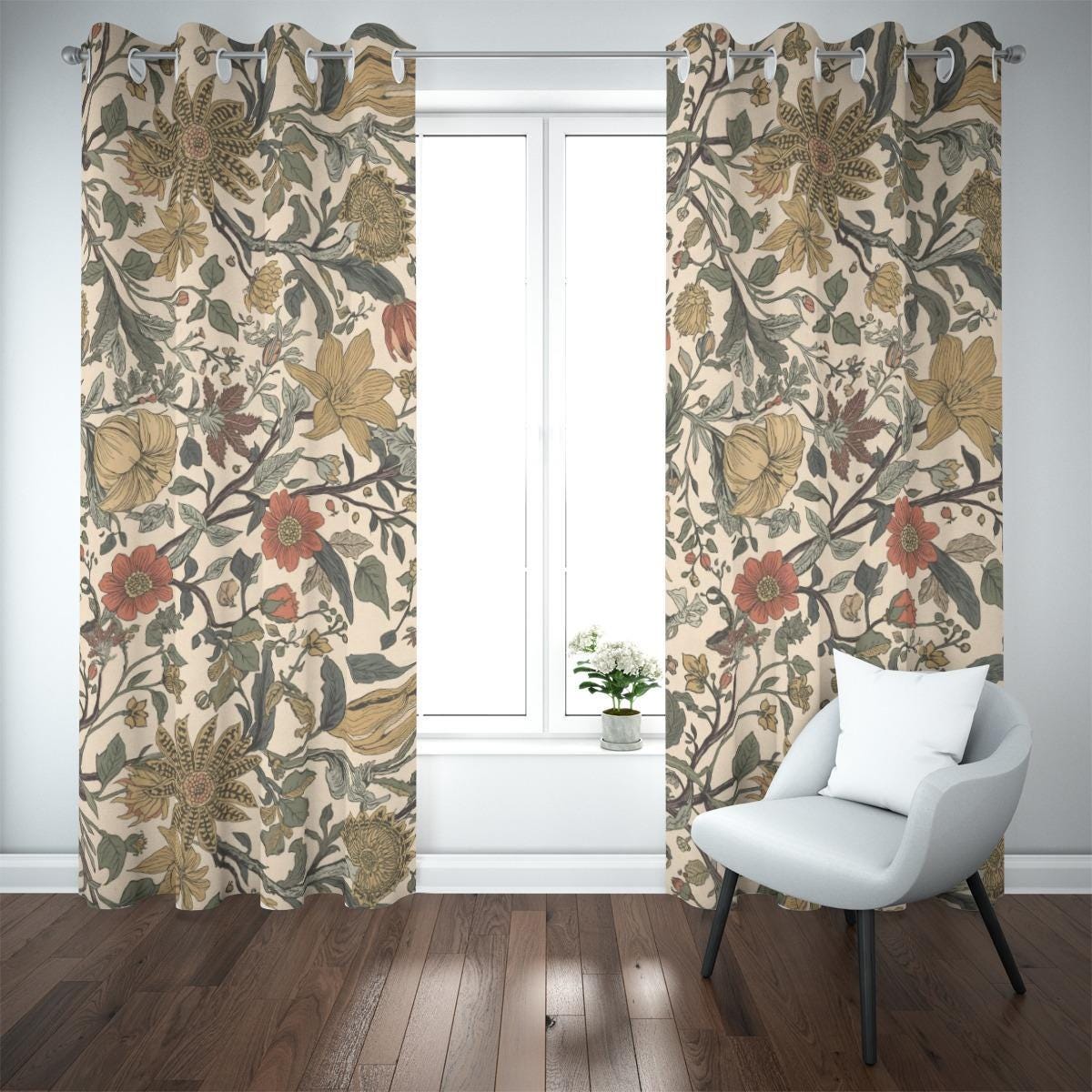 Vintage Botanical Blackout Curtains