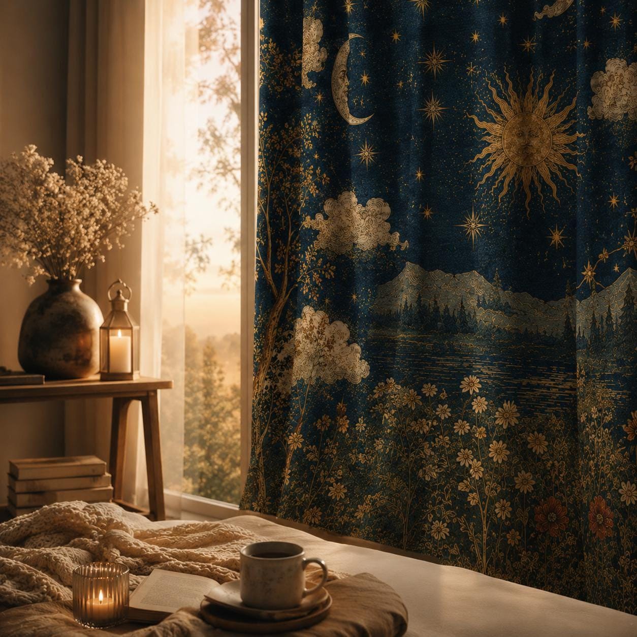 Celestial Sun Moon Blackout Curtains