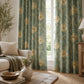 Blue Floral Curtains, Vintage Farmhouse Blackout Curtains