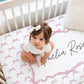 Bows Personalized Crib Sheet for Girl