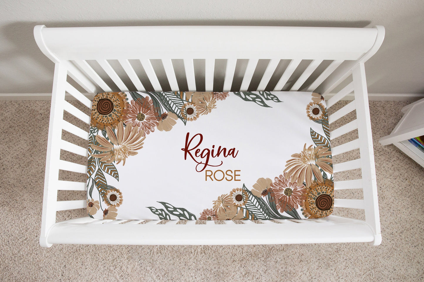 Vintage Charm Personalized Crib Sheet for Girl