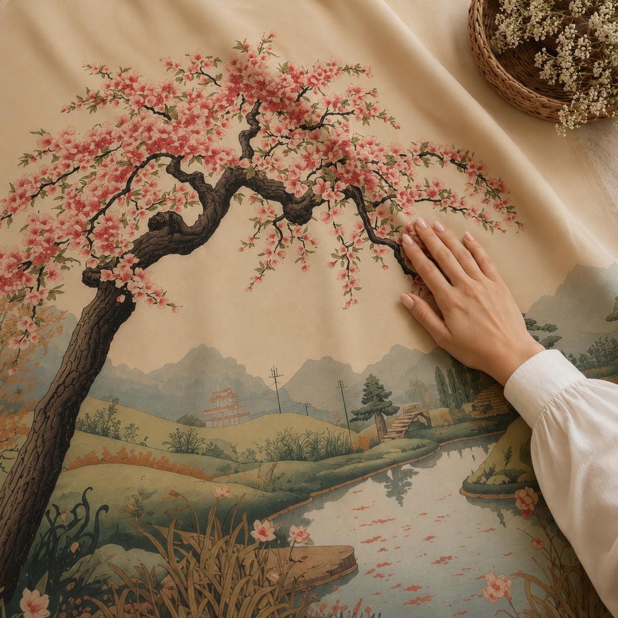 Japanese Cherry Blossom Blackout Curtains