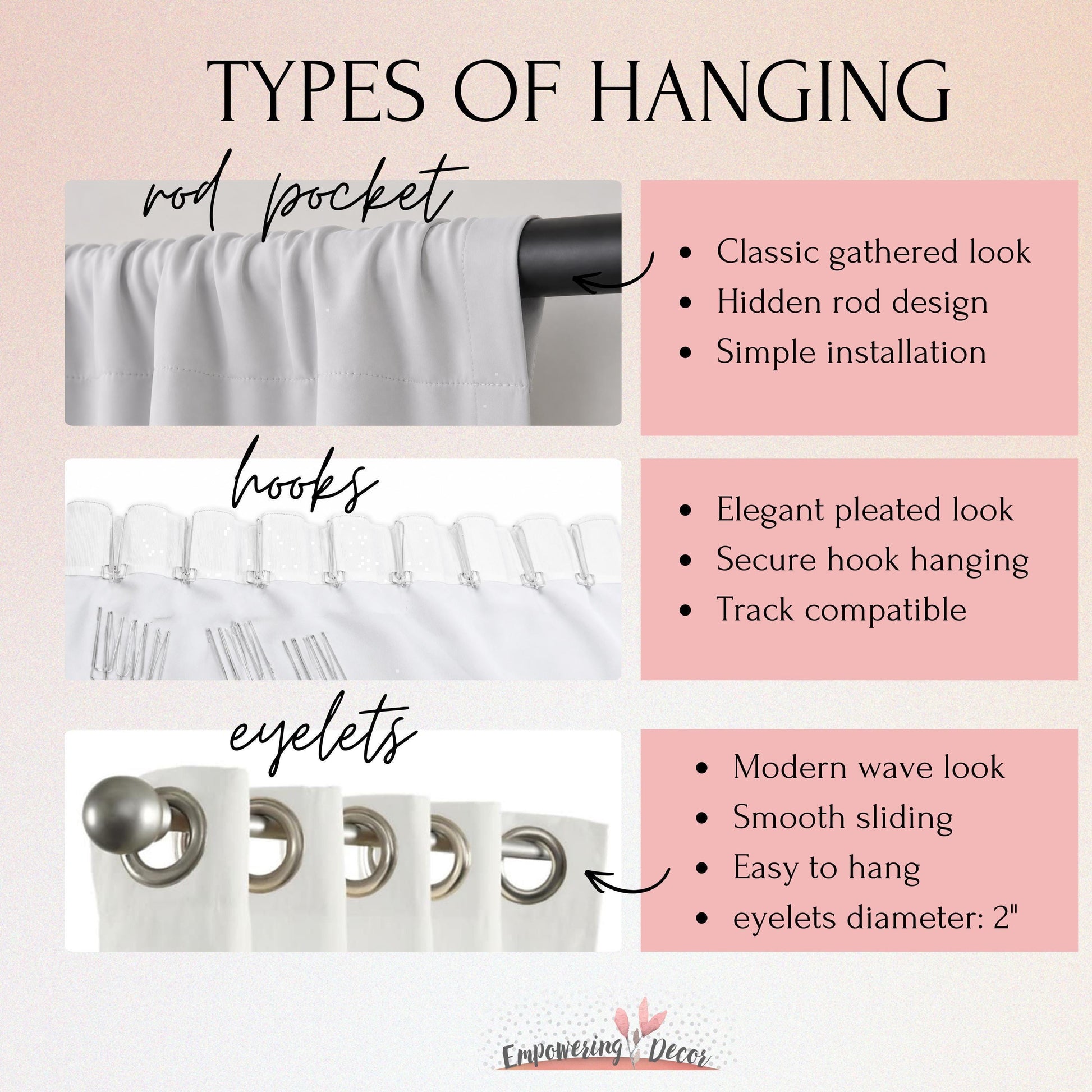 a diagram of how to hang a curtain