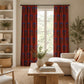Burnt Orange Blue Floral Blackout Curtains