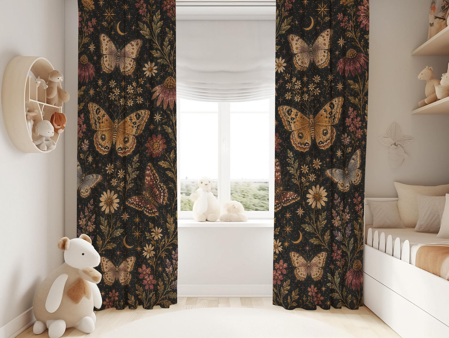 Butterfly Floral Blackout Curtains