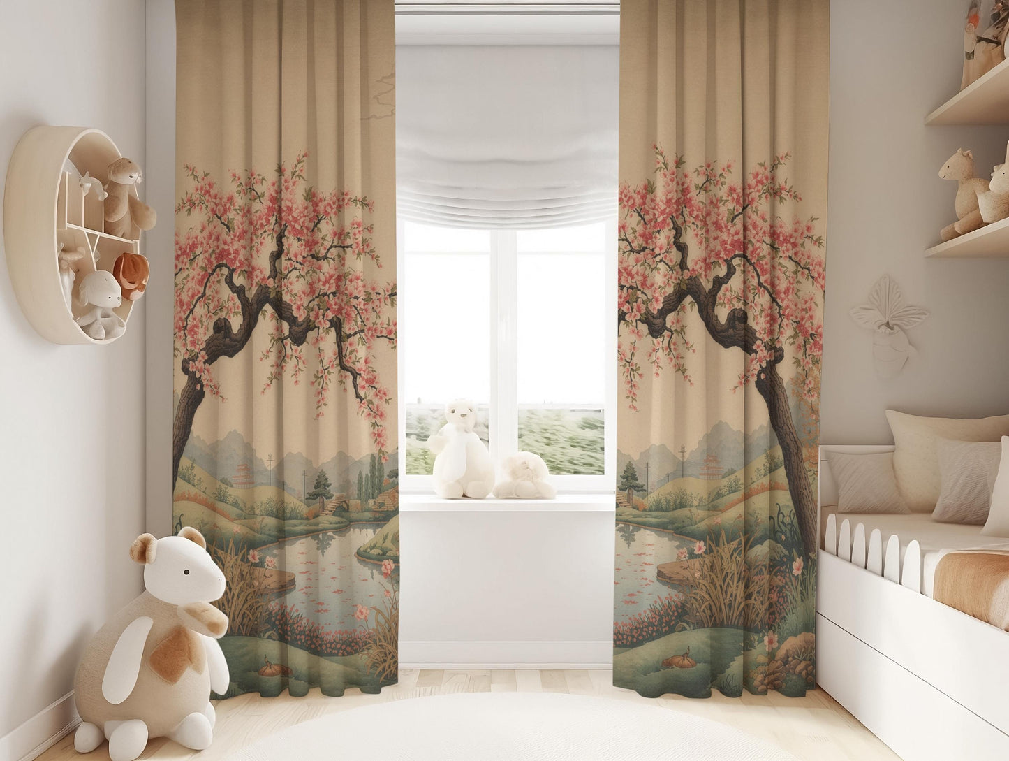 Japanese Cherry Blossom Blackout Curtains