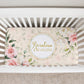 Roses Garden Personalized Crib Sheet for Girl