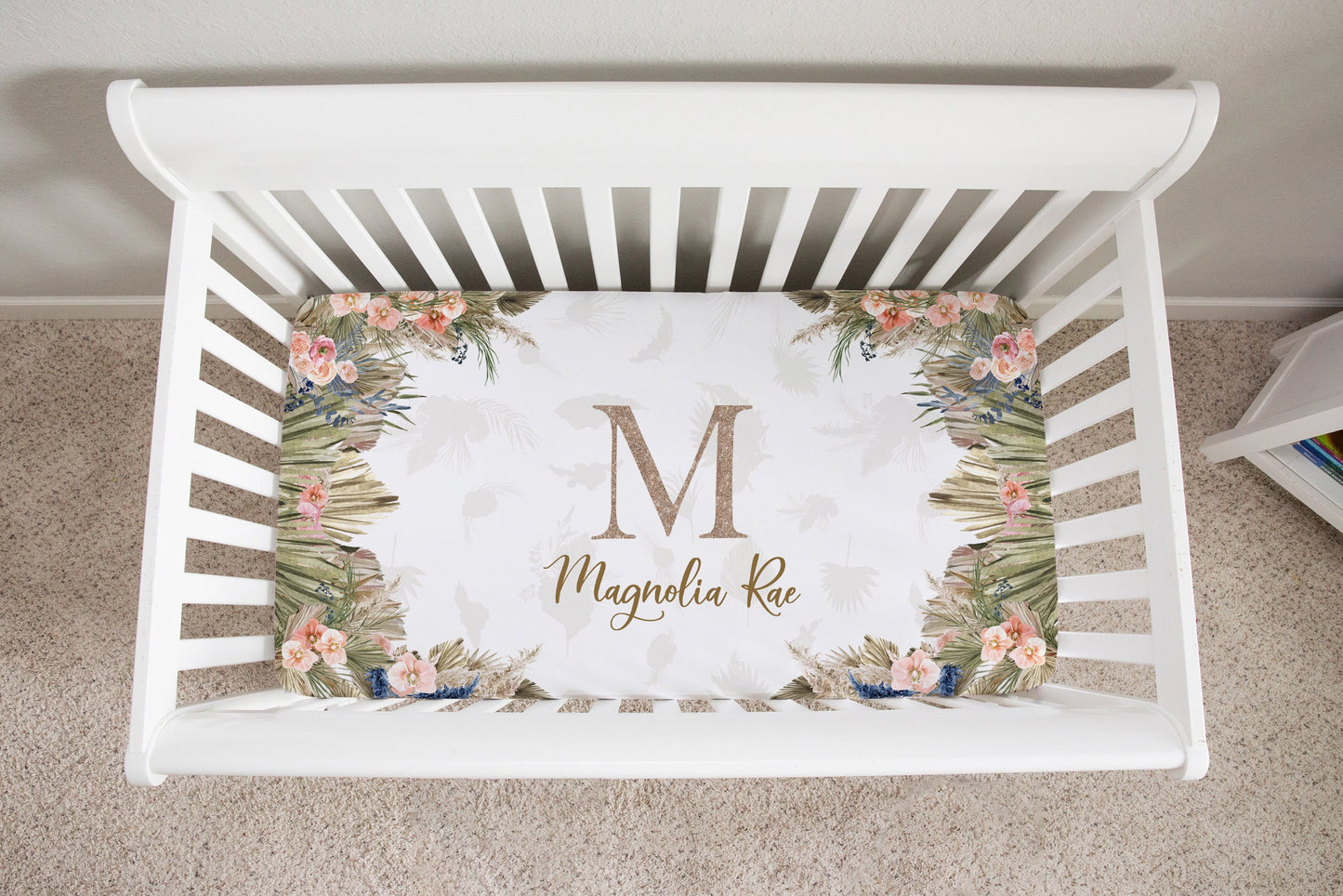 Dry Grass Personalized Crib Sheet for Girl