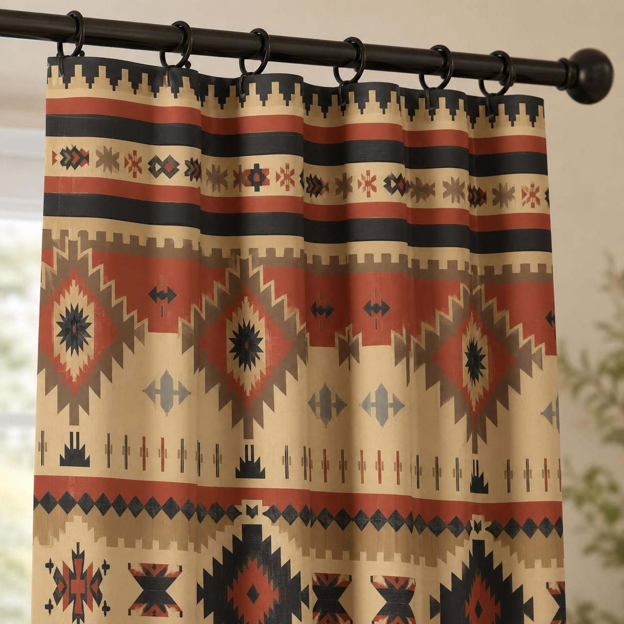 Southwestern, Boho Aztec Blackout Curtains