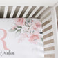 Gentle Pink Personalized Crib Sheet for Girl