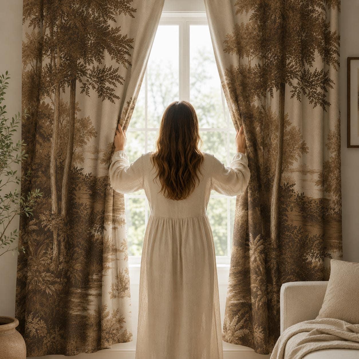 Sepia Forest Blackout Curtains