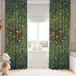 Green Wildflower Curtains, Botanical Floral Blackout Curtains