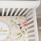 Roses Garden Personalized Crib Sheet for Girl