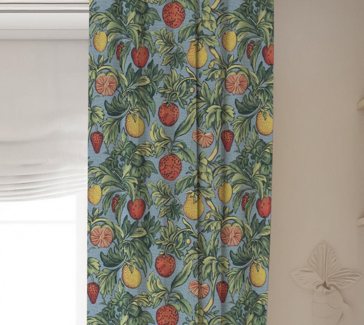Fruit Botanical, Strawberry Blackout Curtains