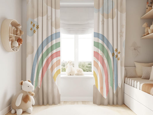 Rainbow Nursery Blackout Curtains