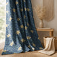 Navy Blue Floral Curtains, Vintage William Morris Style Blackout Curtains