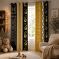 Mustard Black Geometric Blackout Curtains