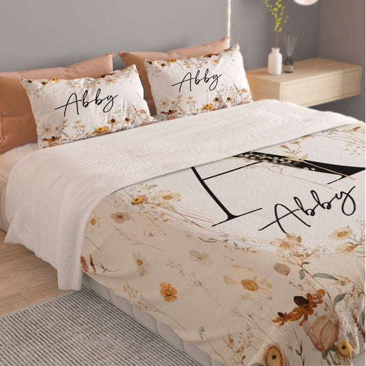 Wildflowers Personalized Duvet Cover Set for Girl