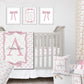 Pink Bows Nursery Blackout Curtains