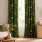 Dark Green Botanical Blackout Curtains