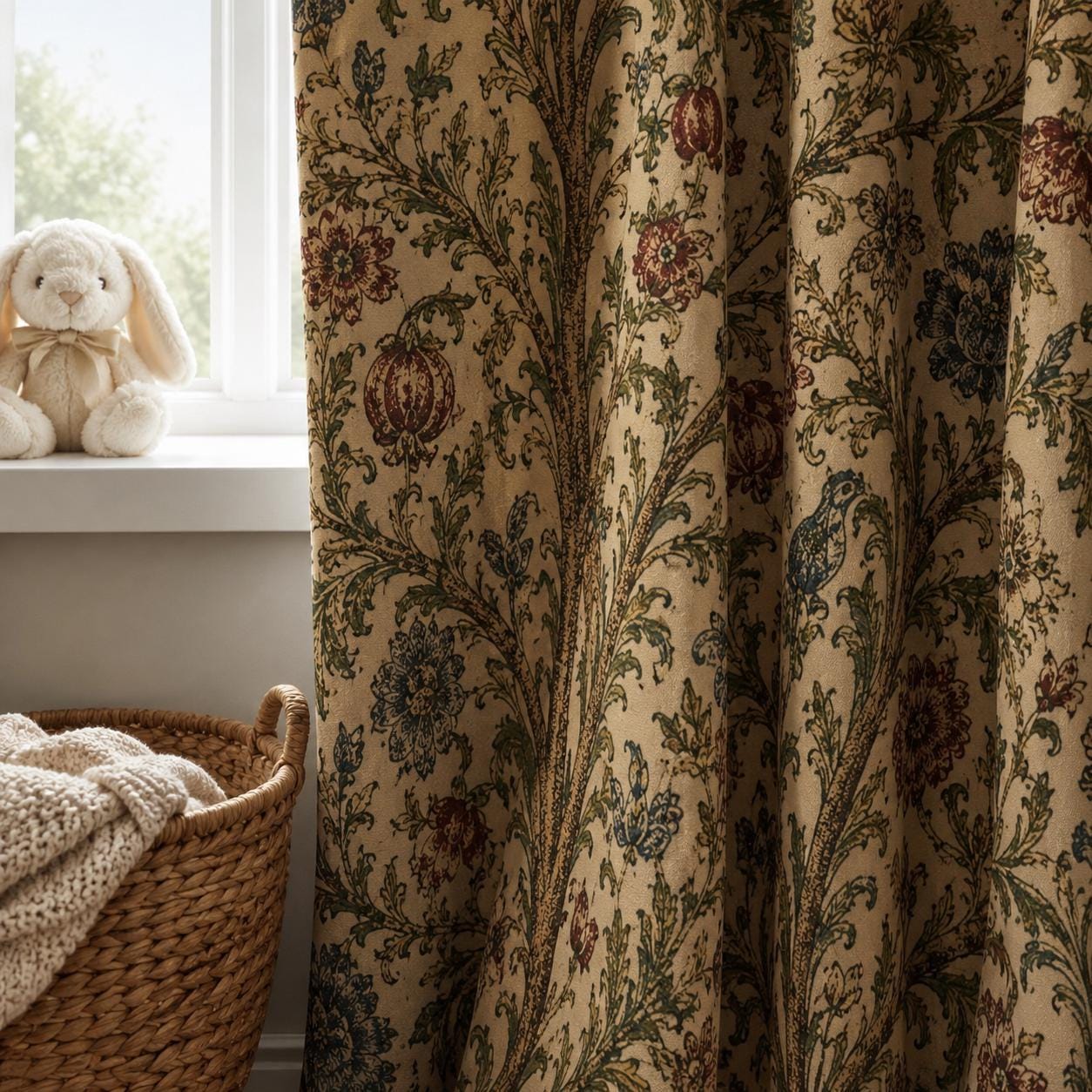 William Morris Style, Vintage Blackout Curtains