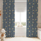 Navy Blue Floral Curtains, Vintage William Morris Style Blackout Curtains