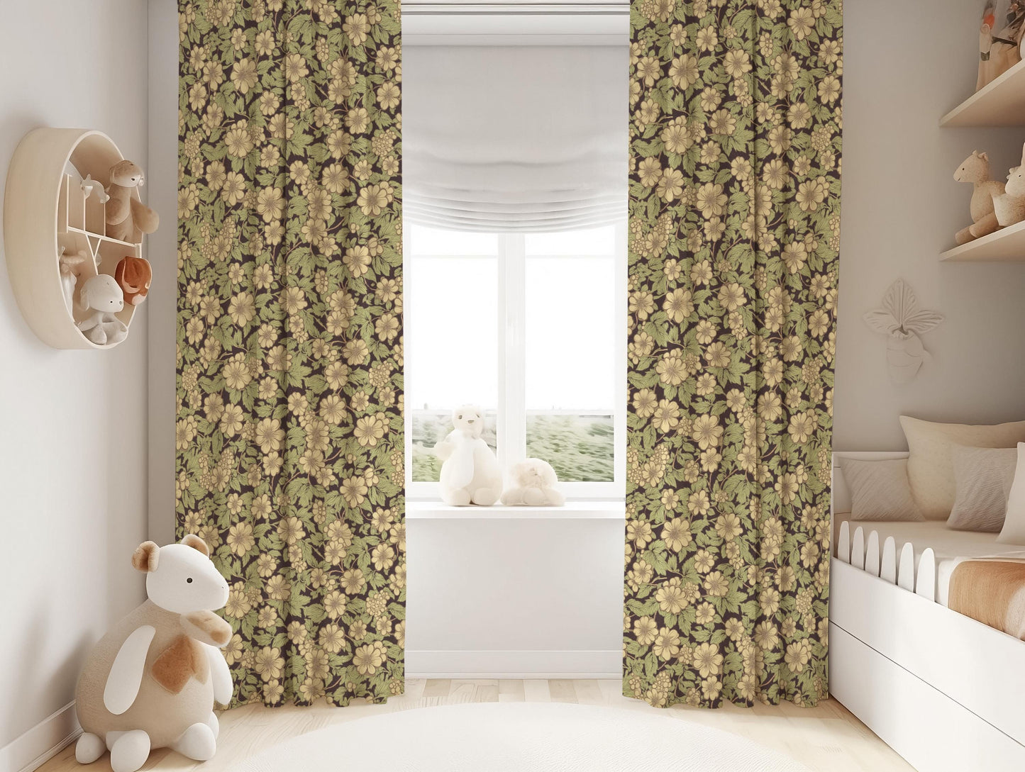 Vintage Floral Blackout Curtains
