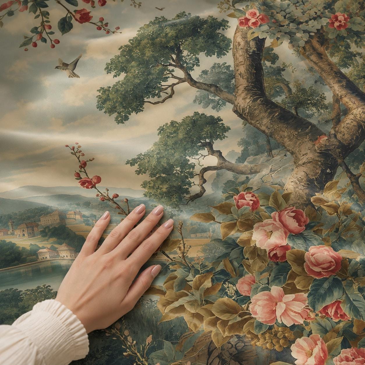 Floral Botanical, Vintage Tree Blackout Curtains