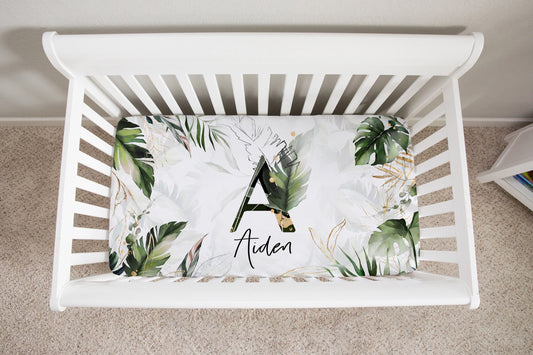Tropical Personalized Crib Sheet for Boy