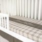 Neutral Plaid Personalized Crib Sheet for Boy