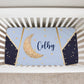 Moon and Stars Personalized Crib Sheet for Boy