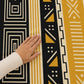 Mustard Black Geometric Blackout Curtains