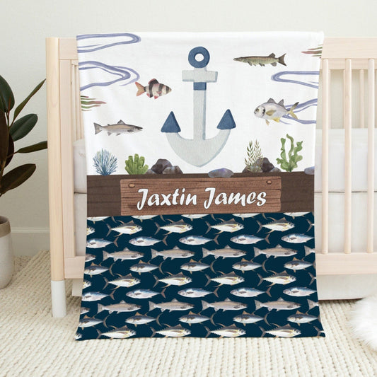 Fishing Personalized Blanket For Boy