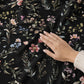 Black Floral, Moody Blackout Curtains