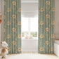 Blue Floral Curtains, Vintage Farmhouse Blackout Curtains