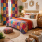 Boho Patchwork, Colorful Mandala Blackout Curtains