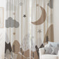 Boho Beige Mountain Curtains with Moon Blackout Curtains