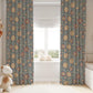 Blue Floral Curtains, Vintage Botanical Blackout Curtains