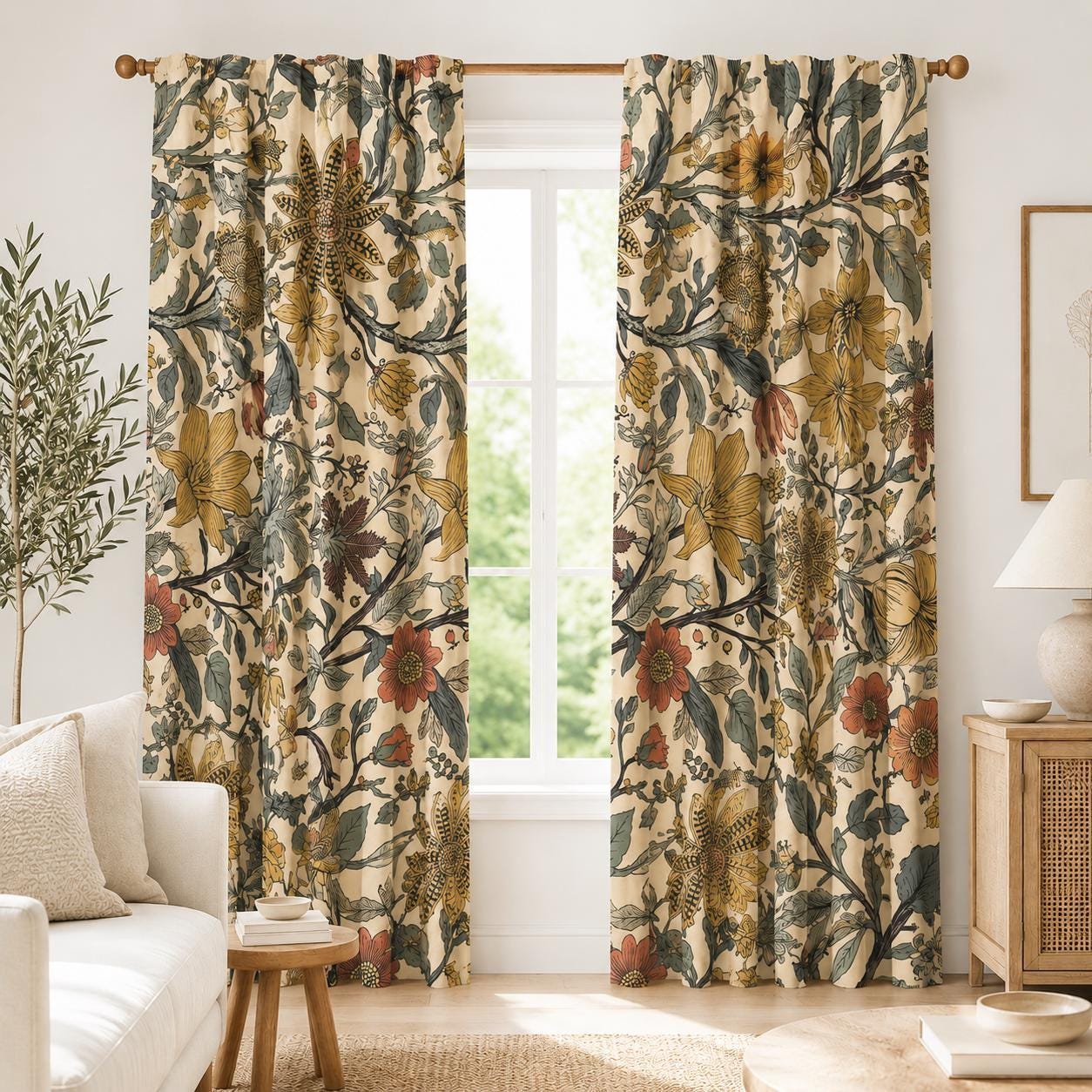 Vintage Botanical Blackout Curtains